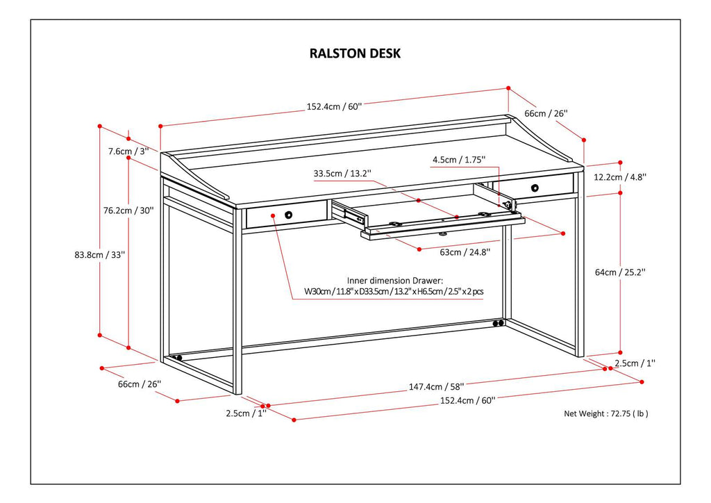 Ralston Desk in Distressed Golden Wheat