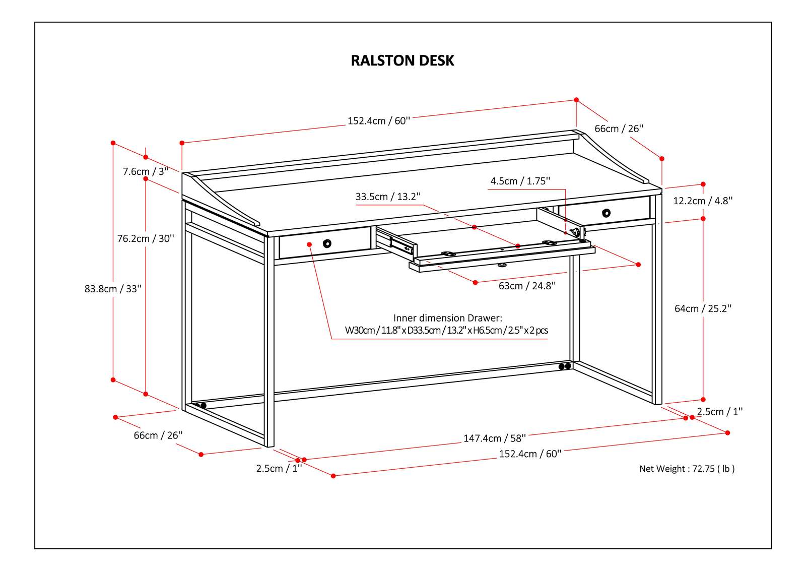 Ralston Desk in Distressed Golden Wheat