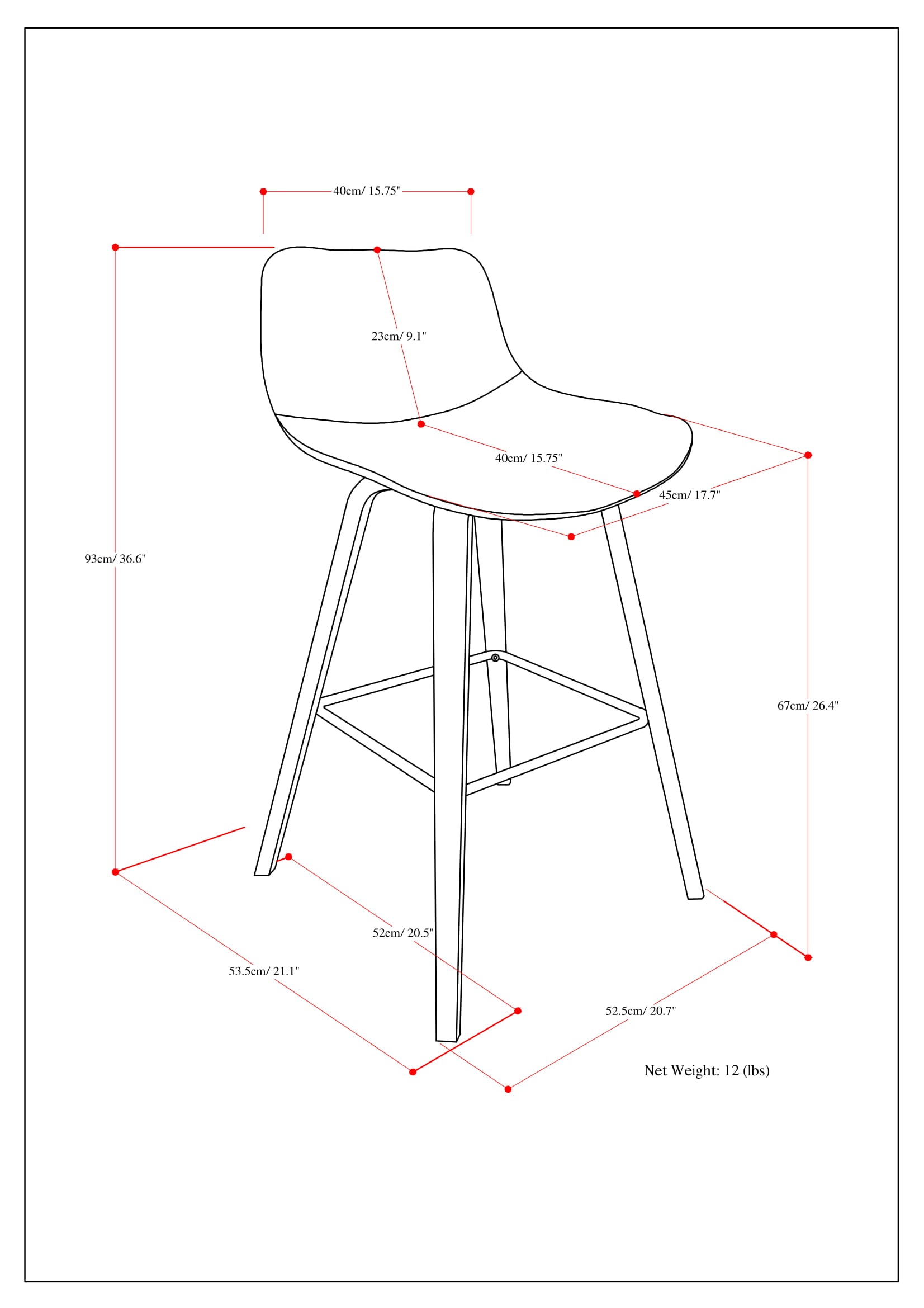 Randolph 28-Inch Seat Height Bentwood Counter/Bar Height Stool