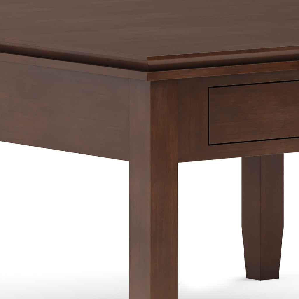 Artisan 36 Inch Wide Solid Wood Square Coffee Table in Russet