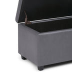 Cosmopolitan 34 Inch Wide Storage Ottoman in Stone