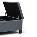 Harrison 36 Inch Wide Coffee Table Storage Ottoman in Stone