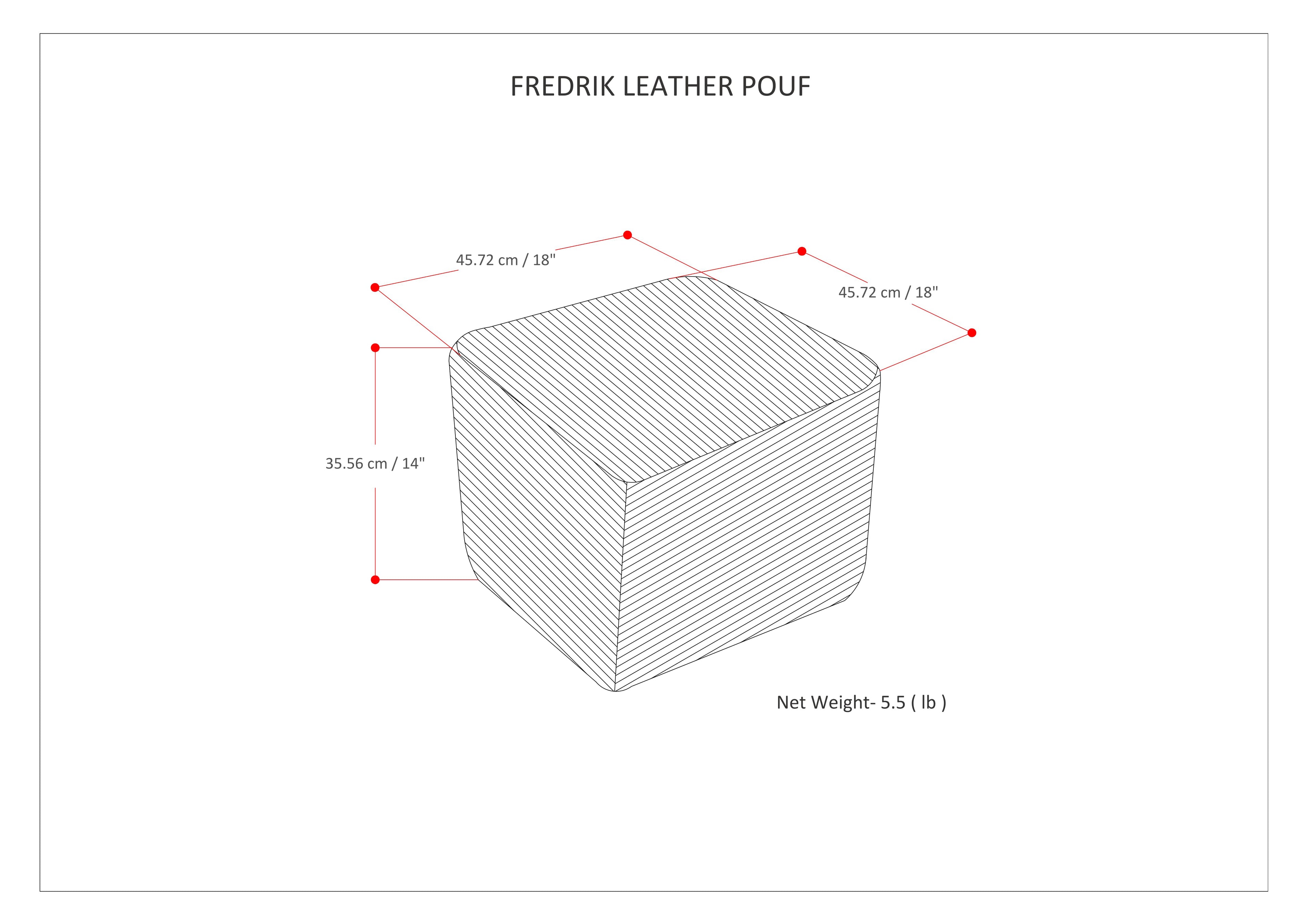 Fredrik 18 Inch Wide Square Pouf