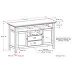 Redmond 54 Inch Wide Solid Wood Tall TV Stand in Tobacco