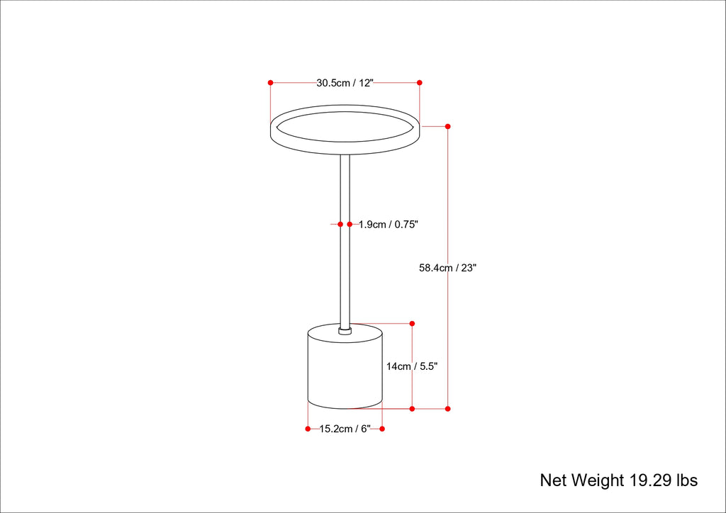 Turner 12-Inch Wide Solid Mango & Genuine Marble End Table