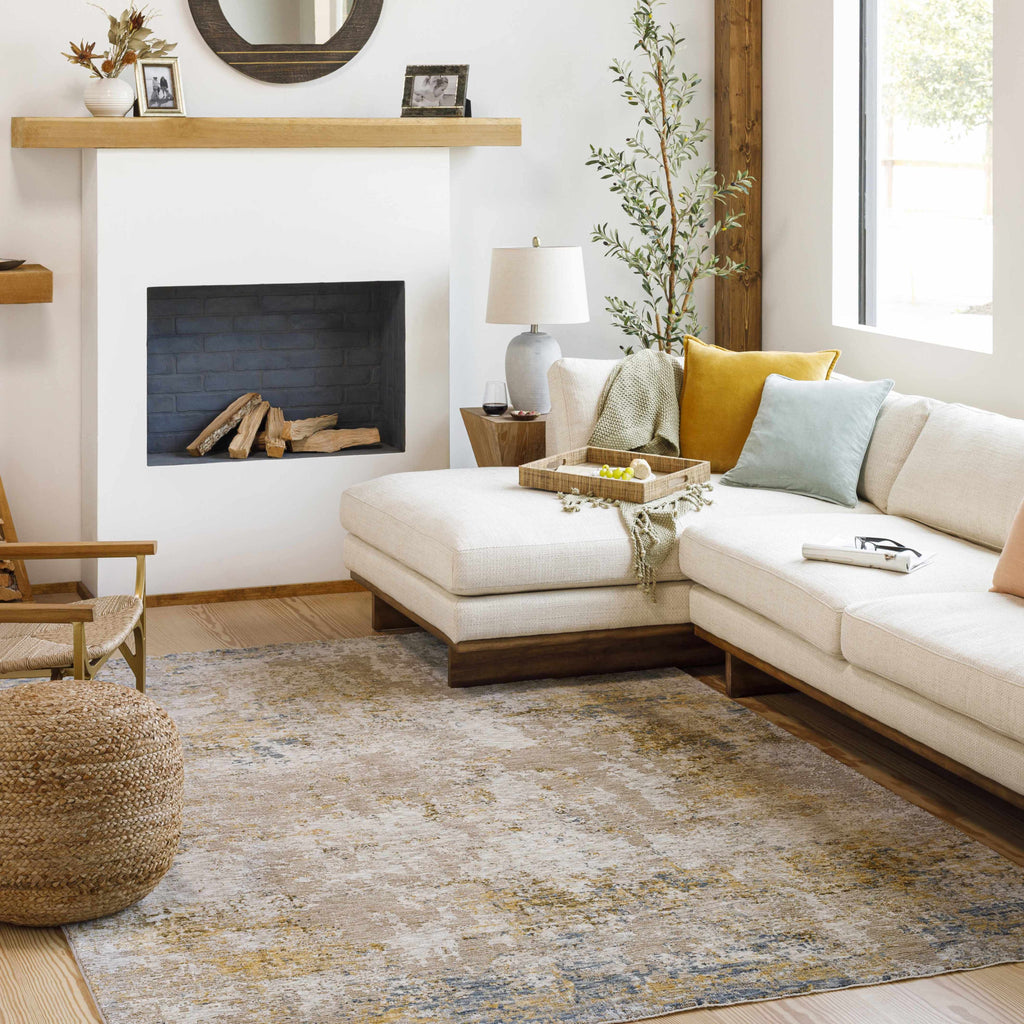 Meads Abstract Mustard Luxe Rug