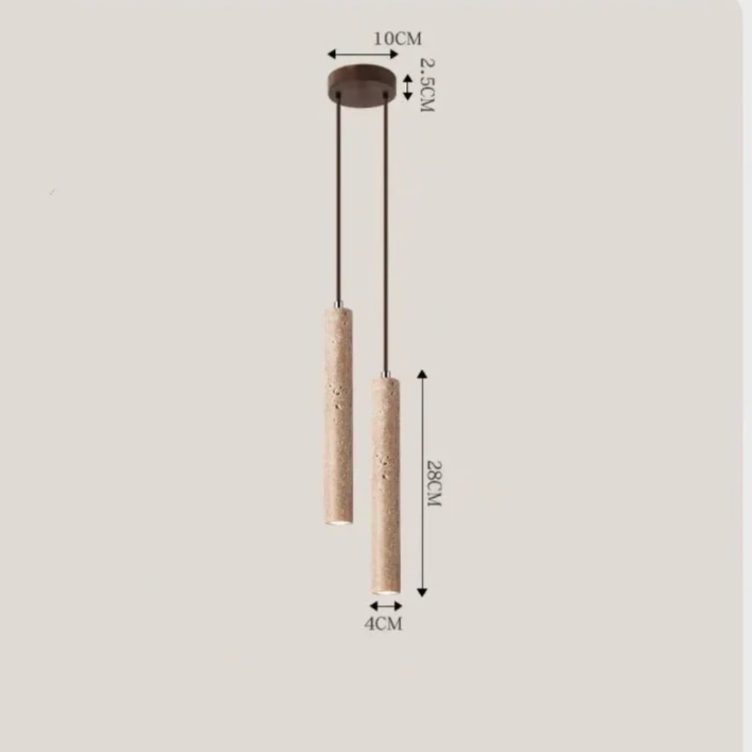 Travertine LED Pendant Light 28cm Minimalist Wabi Sabi Ceiling Lamp
