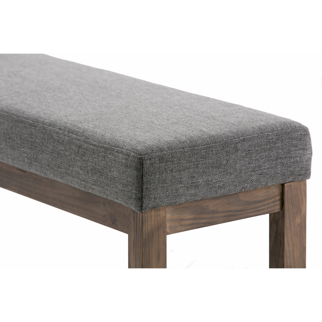 Milltown 44 Inch Wide Solid Wood Large Ottoman Bench