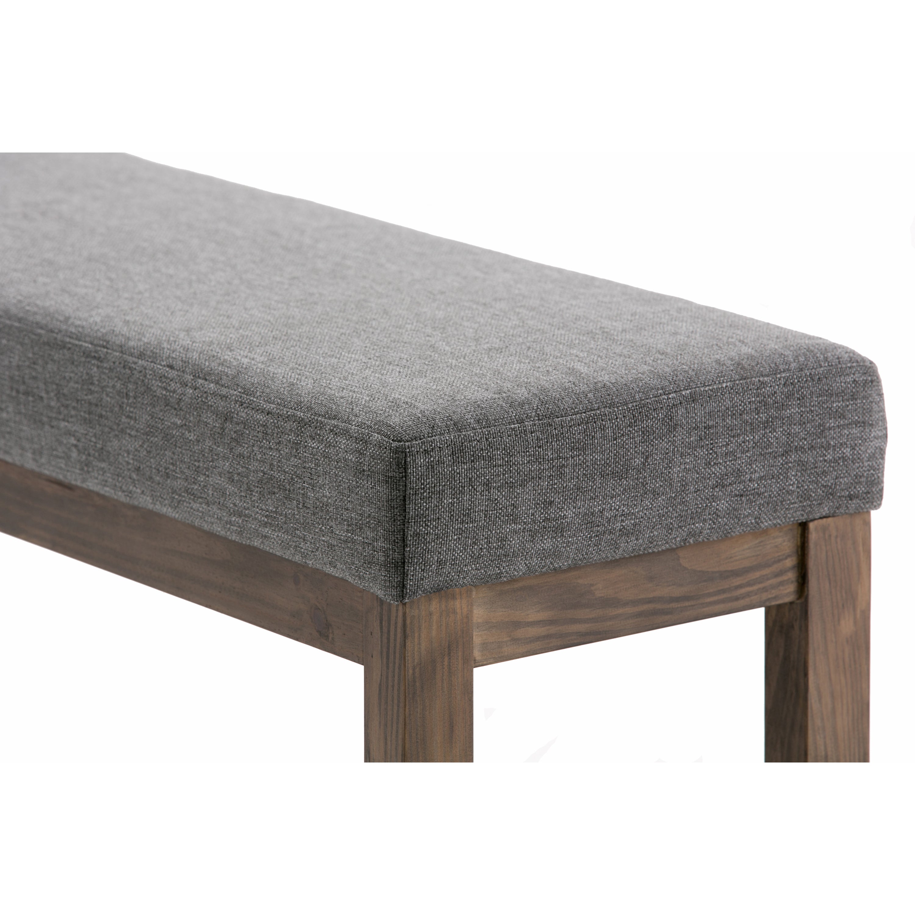 Milltown 44 Inch Wide Solid Wood Large Ottoman Bench