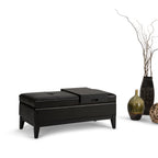 Oregon 42 Inch Wide Storage Ottoman Bench with Tray