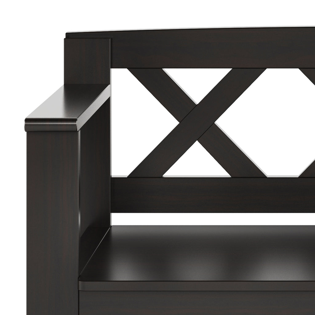 Amherst Solid Wood 36" Wide Transitional Entryway Storage Bench