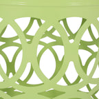 Modern Outdoor Metal End Table with Iron Cut Design