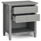 Warm Shaker Solid Wood Nightstand in Fog