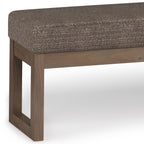 Milltown 44 Inch Wide Solid Wood Large Ottoman Bench in Mink