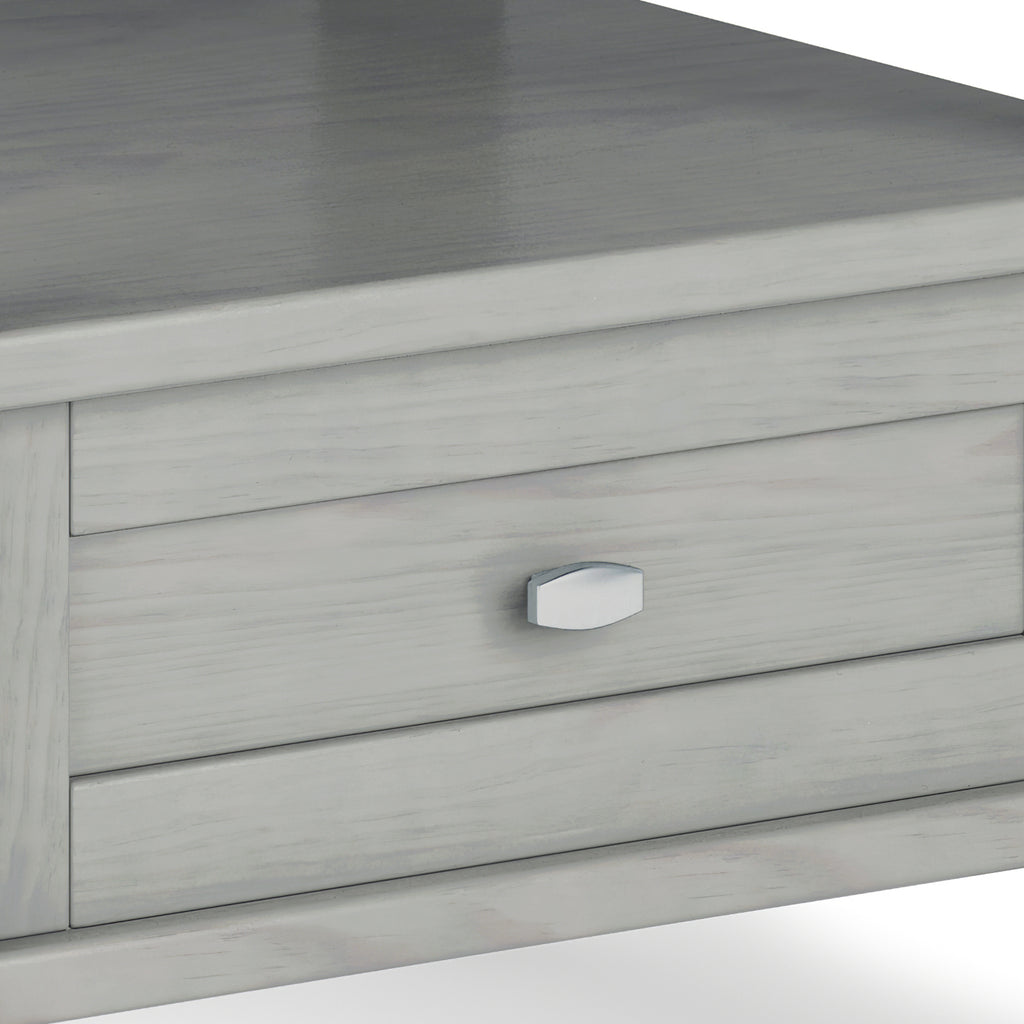 Warm Shaker Solid Wood 20-Inch Wide Transitional End Table in Fog