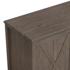 Ela 60 Inch Wide Solid Wood Storage Cabinet in Smoky