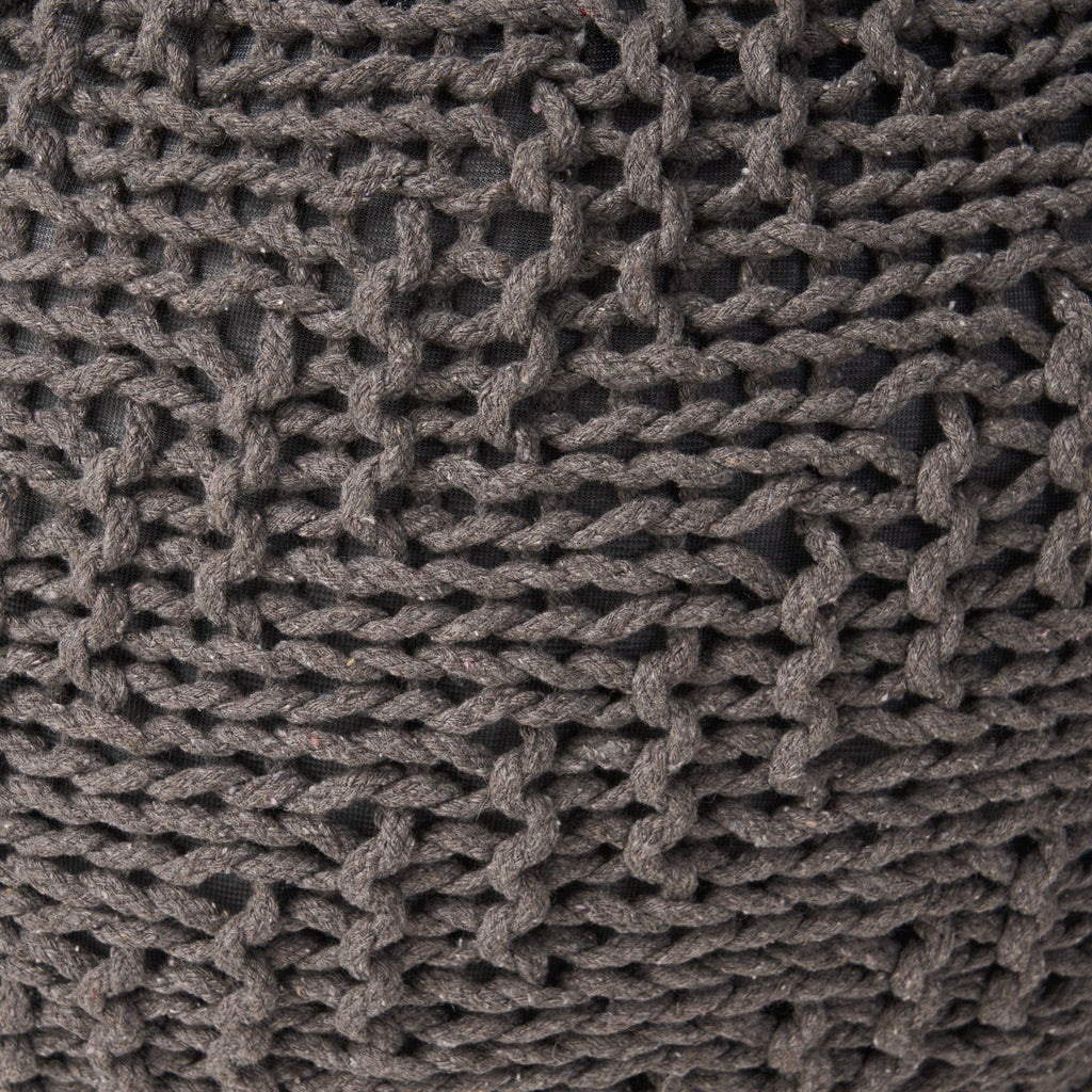 Hazel Knitted Cotton Yarn 20 x 20 Round Pouf