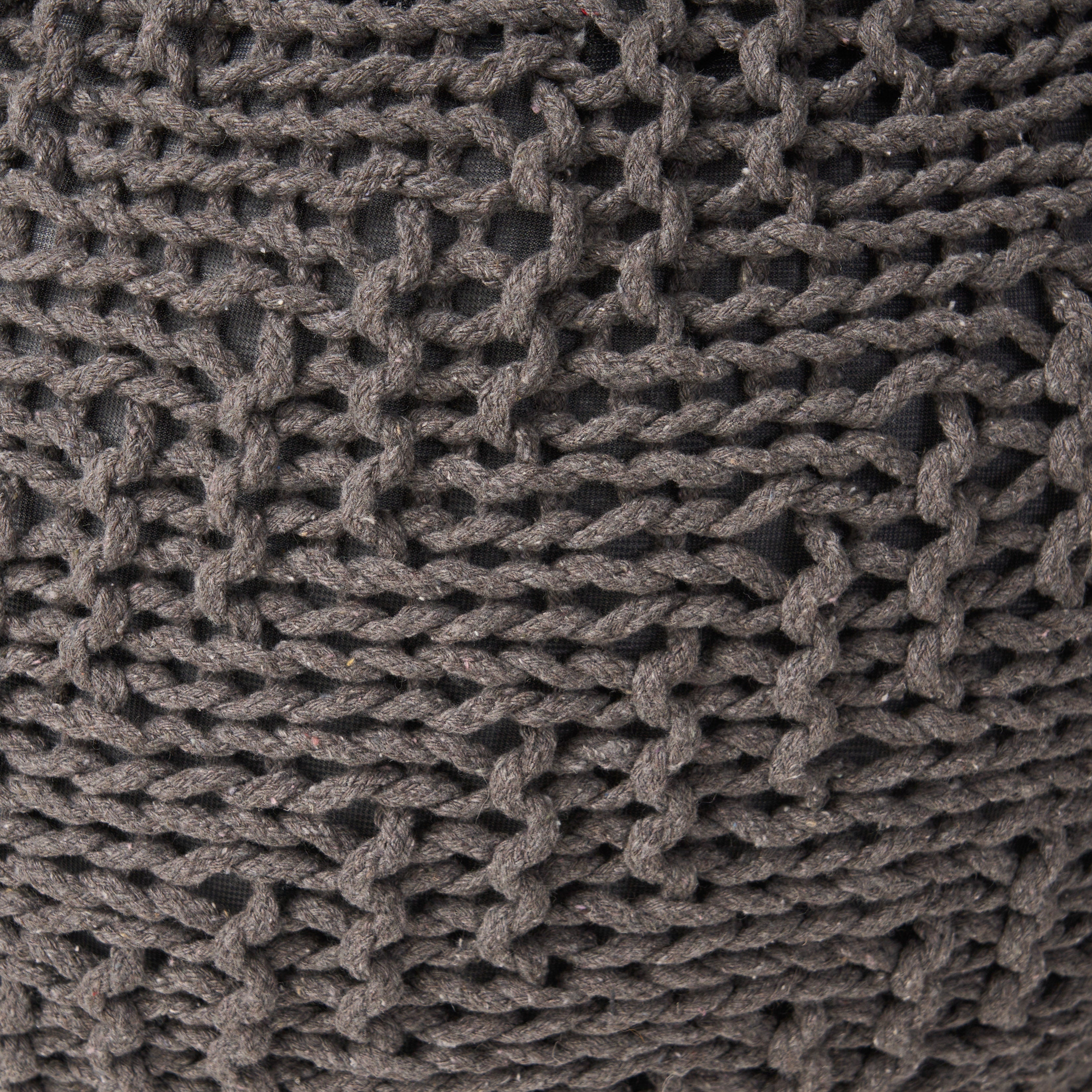 Hazel Knitted Cotton Yarn 20 x 20 Round Pouf
