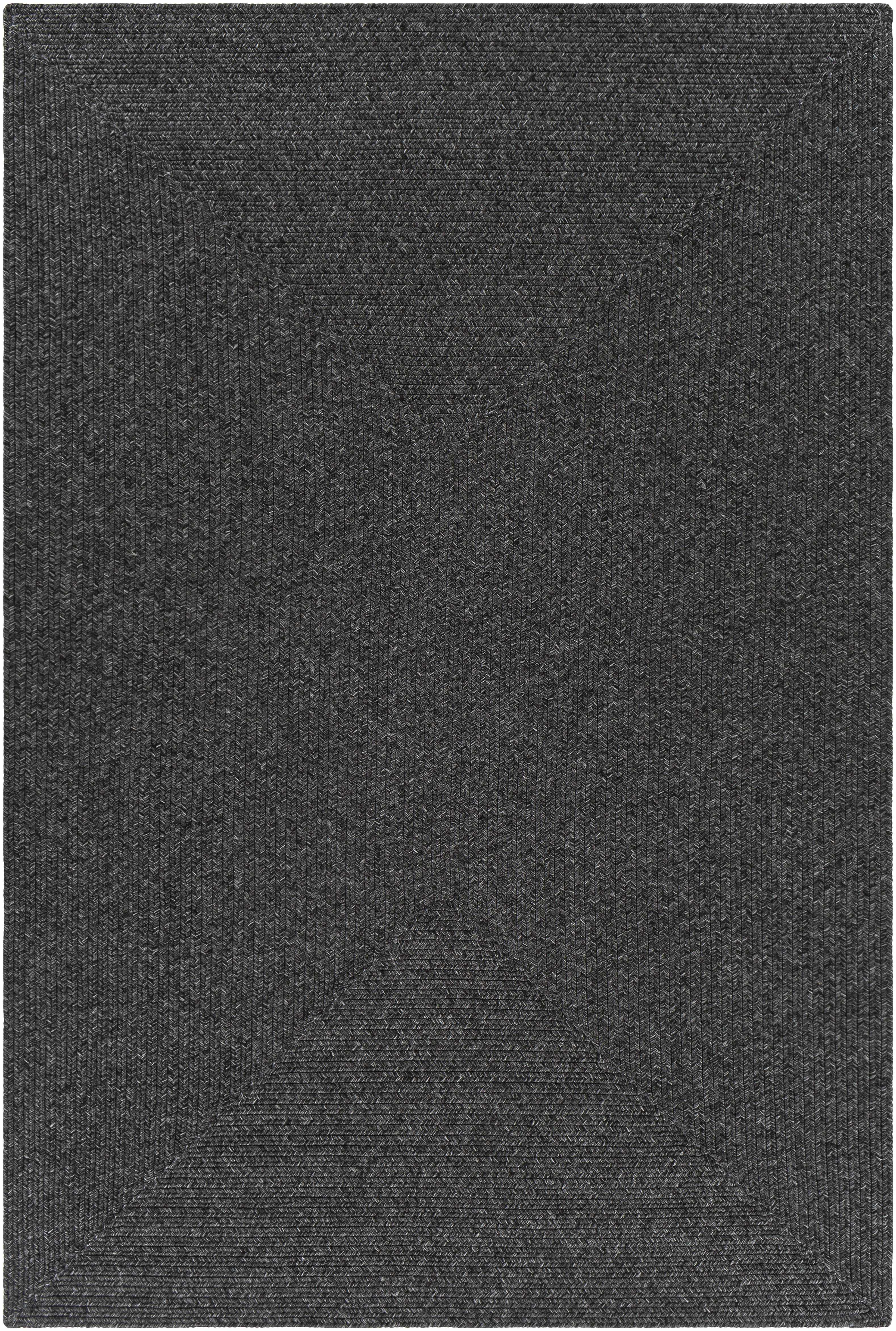 Black Braided Faux Jute Outdoor Rug