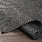 Black Braided Faux Jute Outdoor Rug
