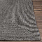 Black Braided Faux Jute Outdoor Rug