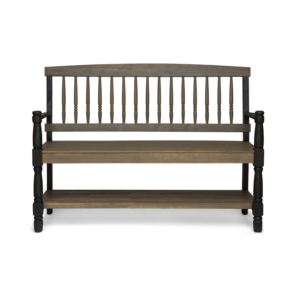 Patio Bench with Built-In Shelf