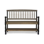 Patio Bench with Built-In Shelf