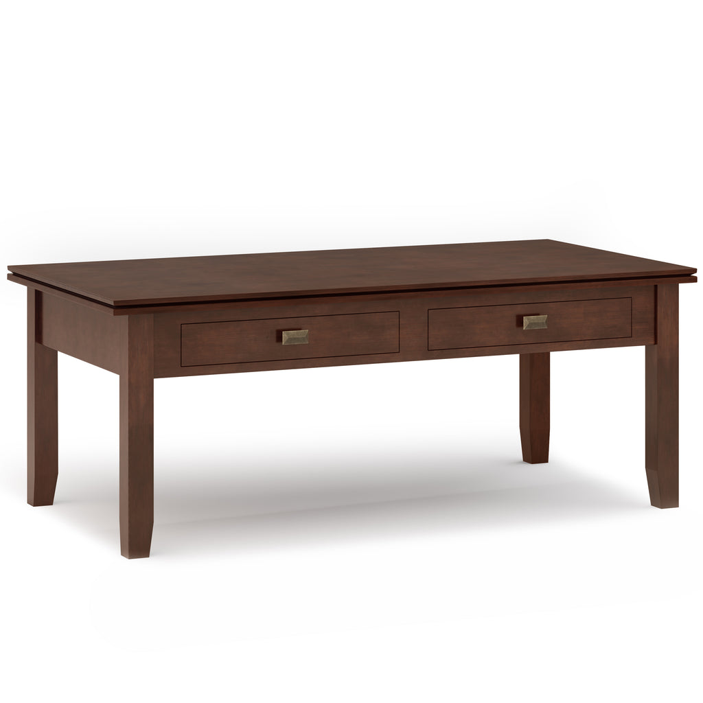 Artisan 46 Inch Wide Solid Wood Lift Top Coffee Table in Russet
