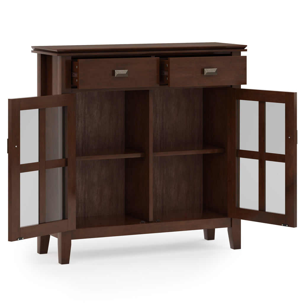 Artisan 36 Inch Wide Solid Wood Entryway Storage Cabinet in Russet