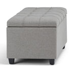 Sienna 33 Inch Wide Storage Ottoman Bench in Dove