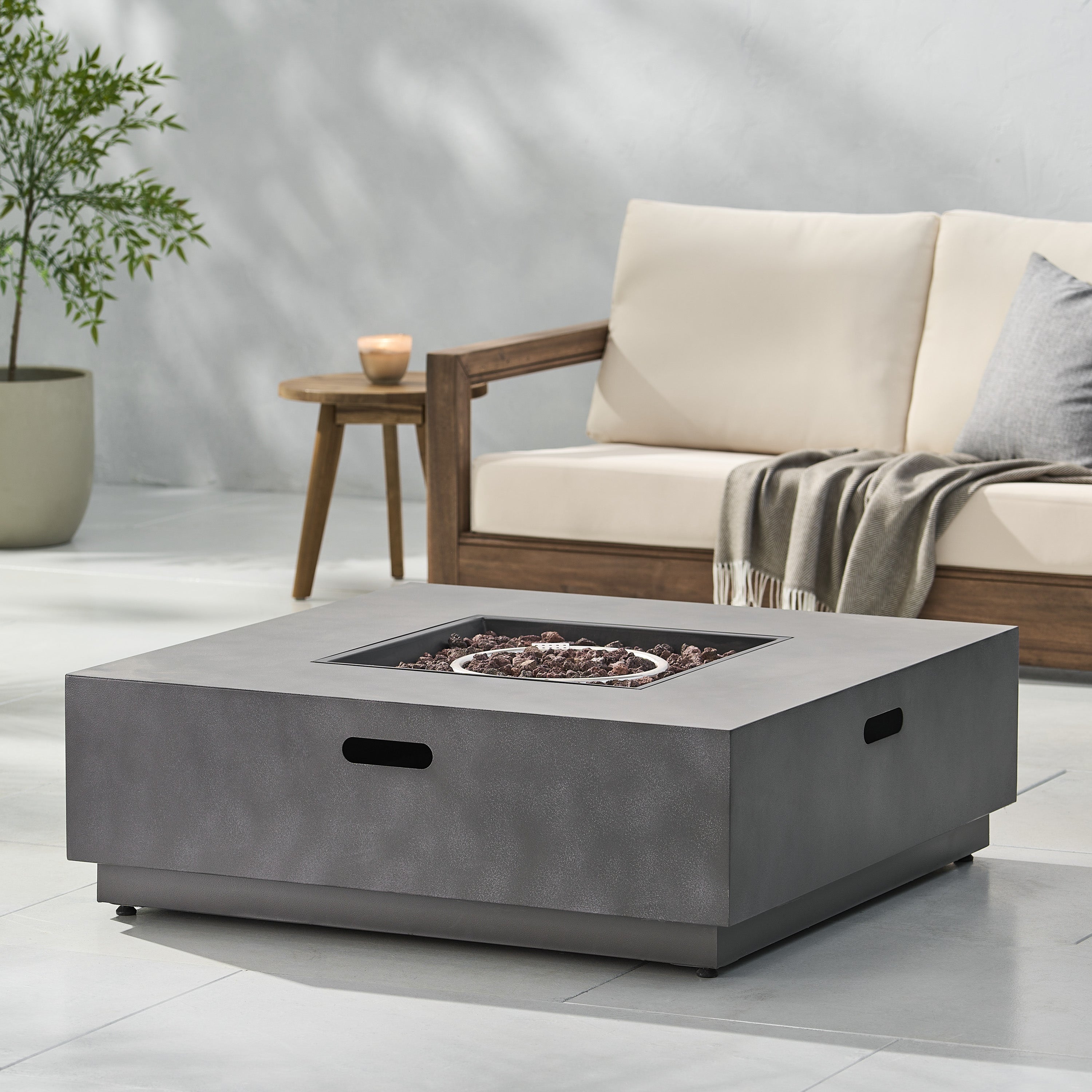 Square Iron Fire Pit - 50,000 BTU