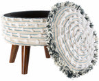 Matagami Beige Hand Woven Stool - Clearance