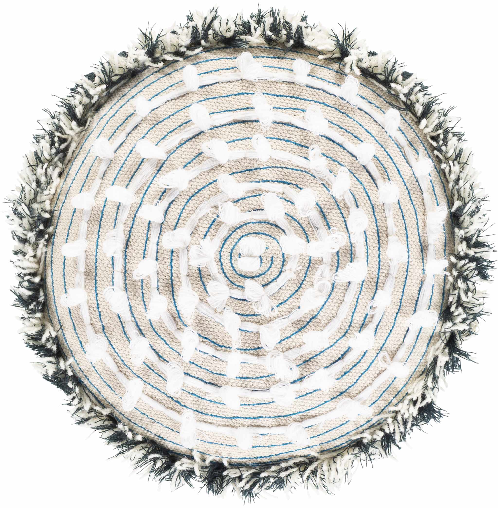 Matagami Beige Hand Woven Stool - Clearance