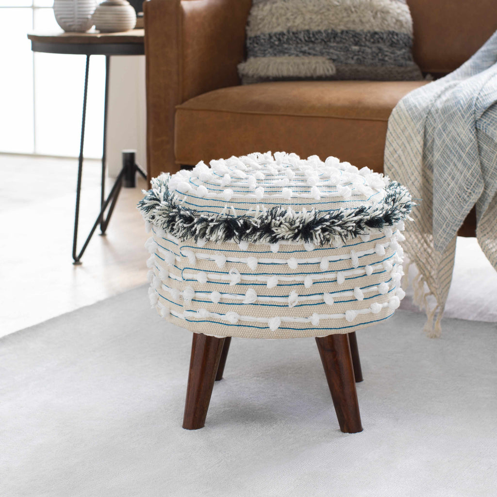 Matagami Beige Hand Woven Stool - Clearance