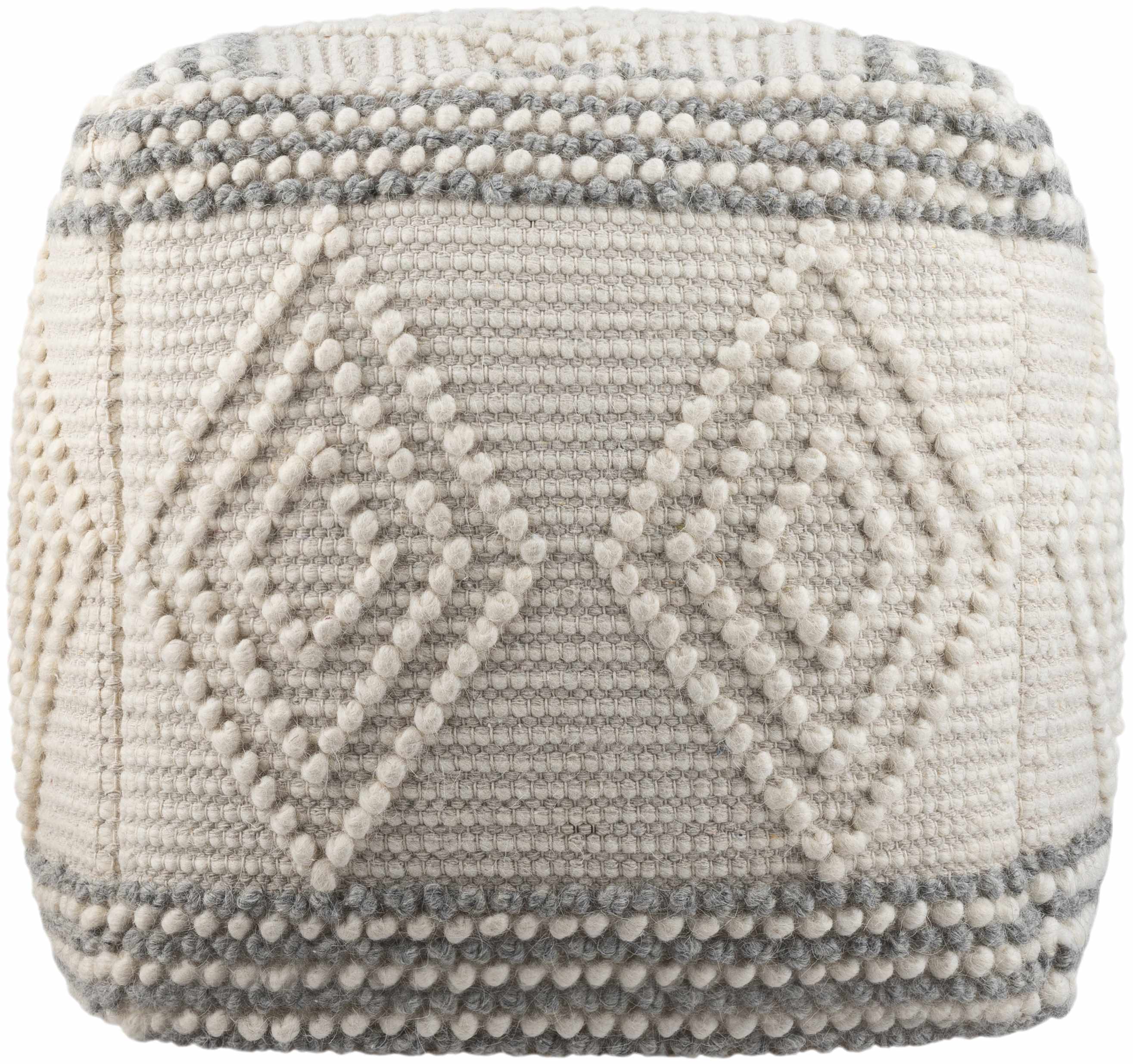 Murgon Cream W Wool Pouf