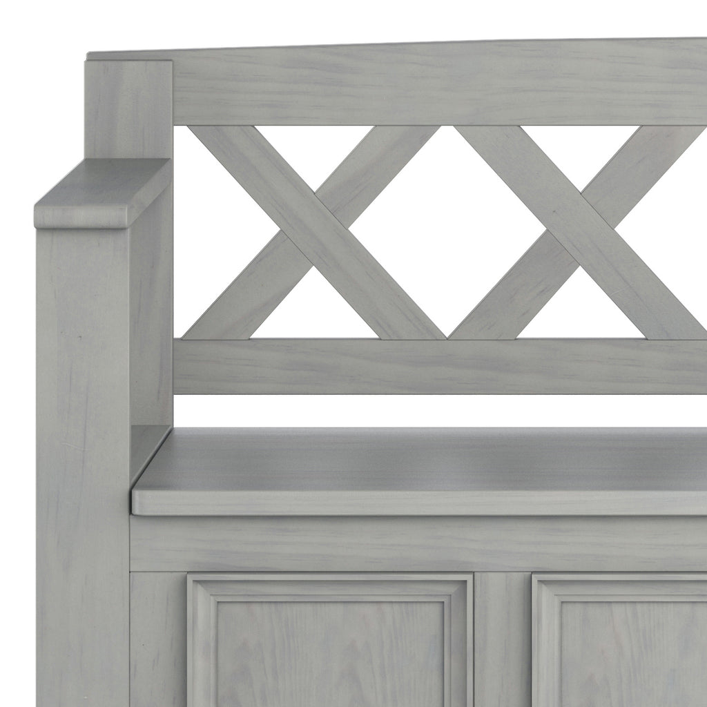 Amherst Solid Wood Entryway Storage Bench in Fog