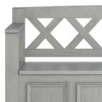 Amherst Solid Wood Entryway Storage Bench in Fog