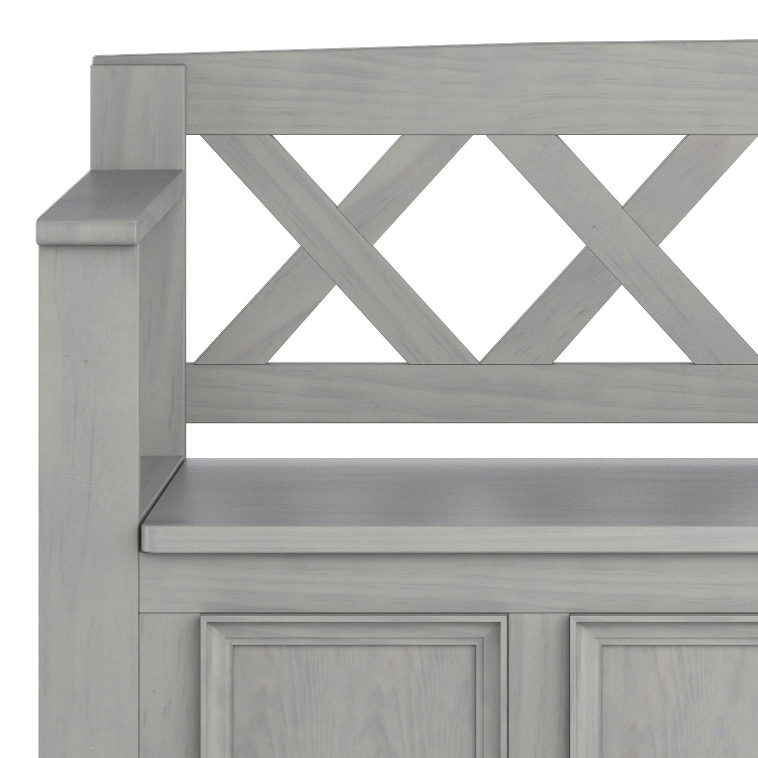 Amherst Solid Wood Entryway Storage Bench in Fog