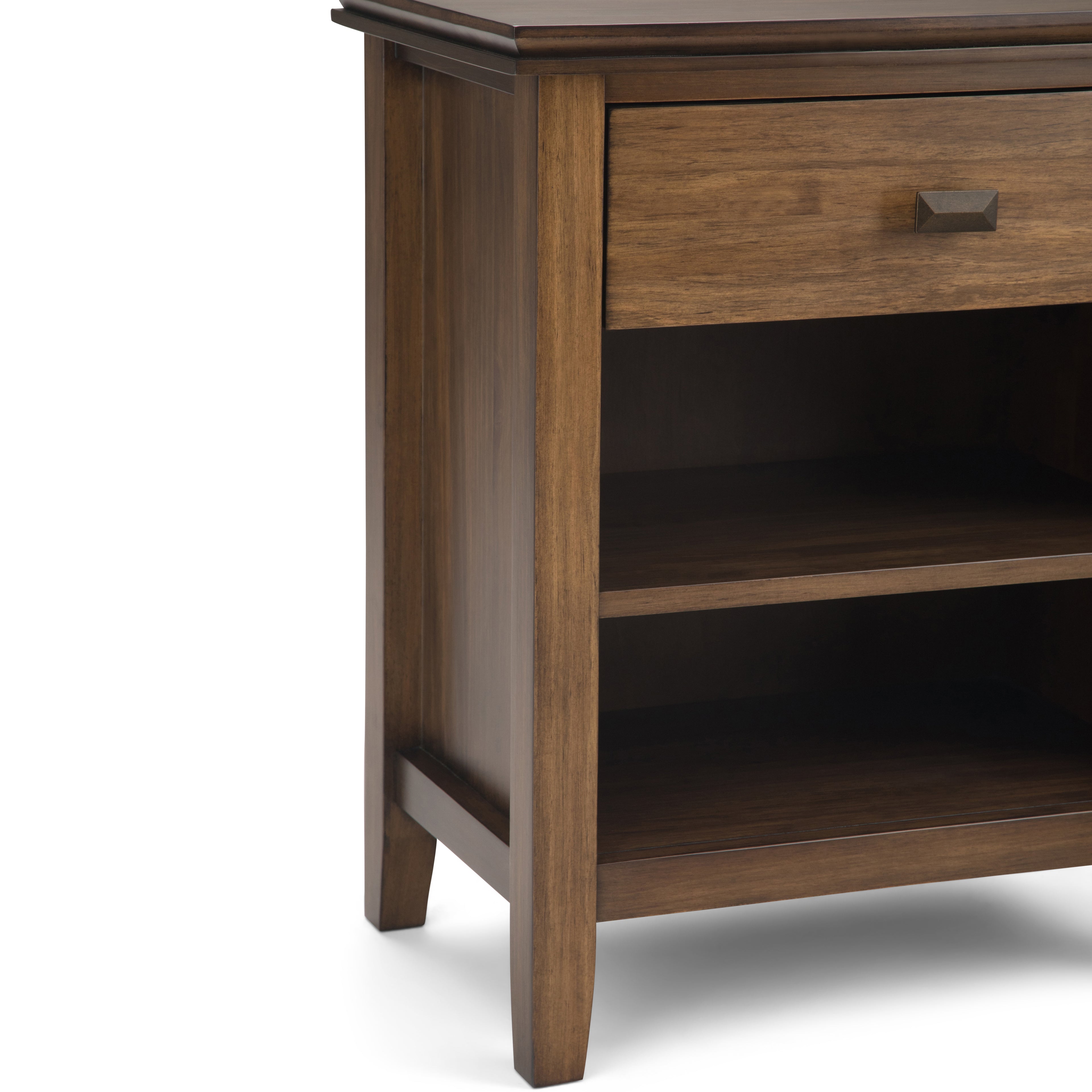 Artisan 24 Inch Wide Solid Wood Bedside Table in Rustic
