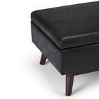 Owen 34 Inch Wide Coffee Table Storage Ottoman in Distressed