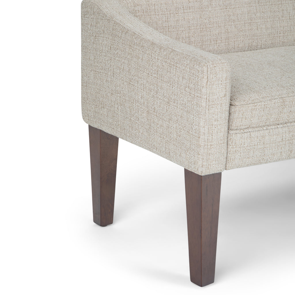 Parris 50 Inch Wide Upholstered Bench in Platinum Woven Fabric