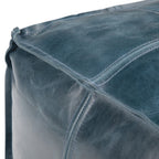 Manning 18 Inch Wide Square Pouf in Teal