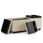 Avalon 42 Inch Wide Storage Ottoman in Satin