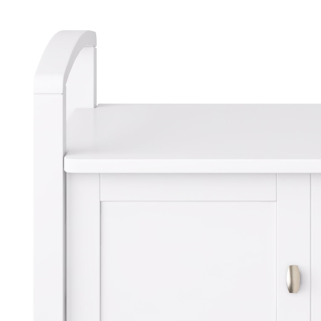 Warm Shaker 44 Inch Wide Solid Wood Entryway Storage Bench