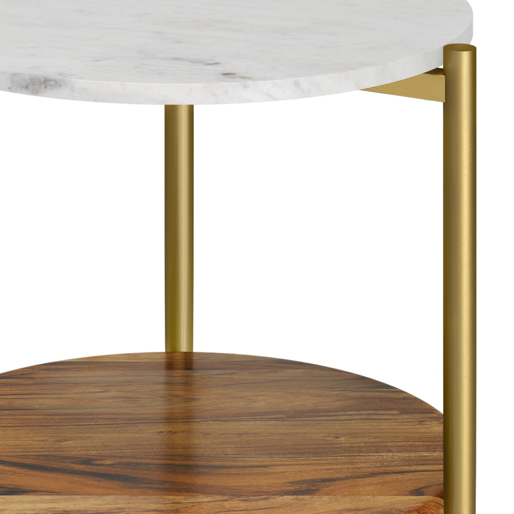 Wagner - Round Marble & Wood Side Table