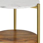 Wagner - Round Marble & Wood Side Table