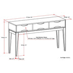 Harper 54 Inch Wide Solid Wood Console Sofa Table