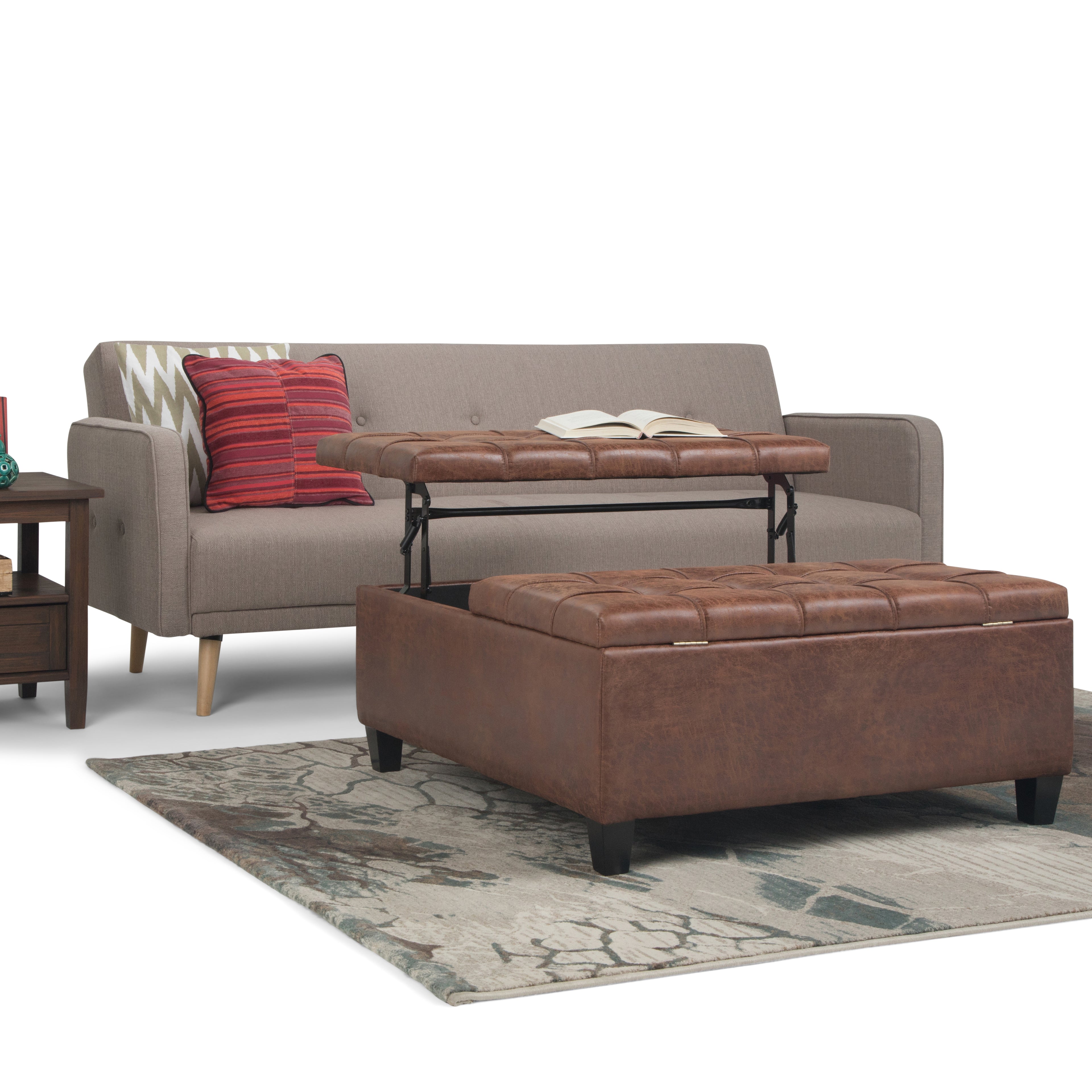Harrison 36 Inch Wide Coffee Table Storage Ottoman