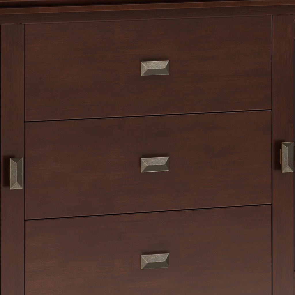 Artisan 60 Inch Wide Solid Wood Large Sideboard Buffet in Russet