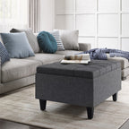 Harrison 34 Inch Wide Small Coffee Table Storage Ottoman